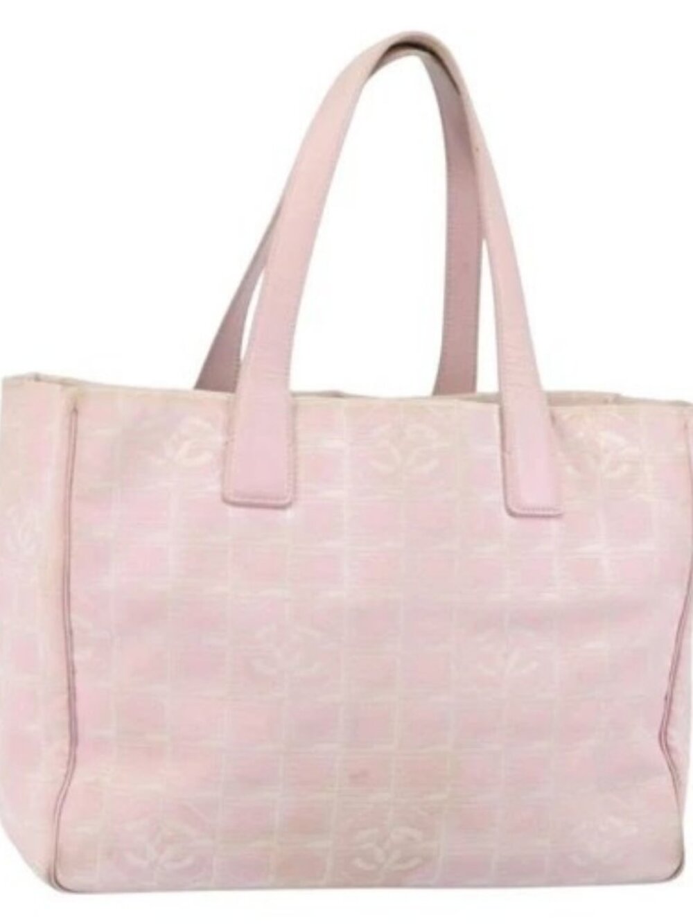 CHANEL New Travel Line Tote Bag Nylon Pink Gold CC Auth mr1511